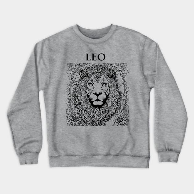 Leo Zodiac Sign Crewneck Sweatshirt by lkn